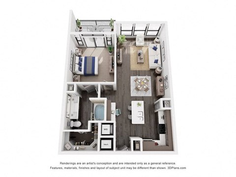 a 1 bedroom floor plan  villas at spring creek apartments